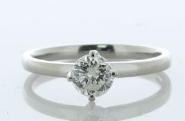 Platinum Single Stone Fancy Claw Set Diamond Ring 0.74 Carats - Valued By IDI £7,154.00 - A 0.74