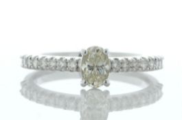 18ct White Gold Single Stone Oval Cut Diamond Ring (0.42) 0.67 Carats - Valued By IDI £7,870.00 -
