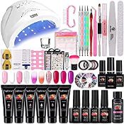 RRP £31.56 48W Poly Nail Gel Kit with 6Pcs 15ml Nail Extension