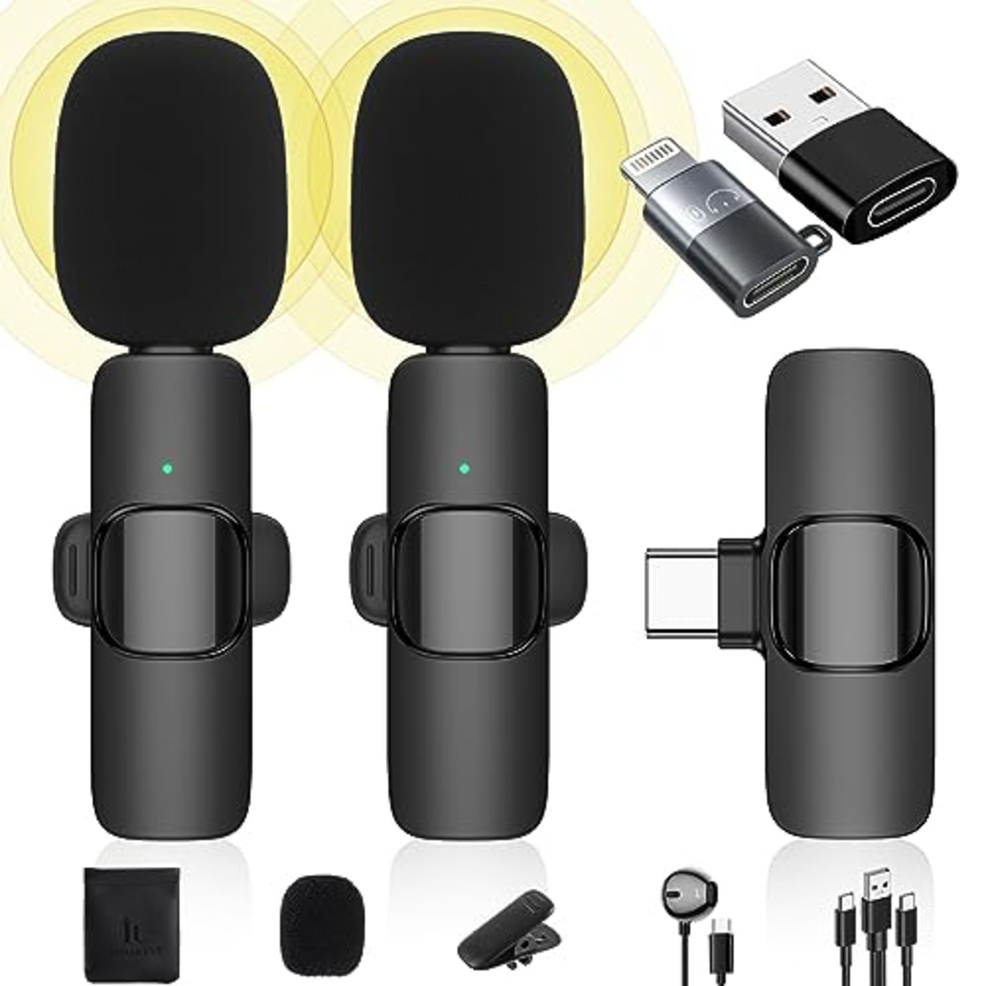 RRP £31.25 Wireless Lavalier Microphone Compatible with iPhone/iPad/Android Phone/Laptop - Image 2 of 4
