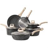 RRP £89.32 CAROTE Nonstick Pots and Pans Set