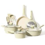 RRP £72.57 CAROTE 12PCS Non Stick Pots and Pans Set