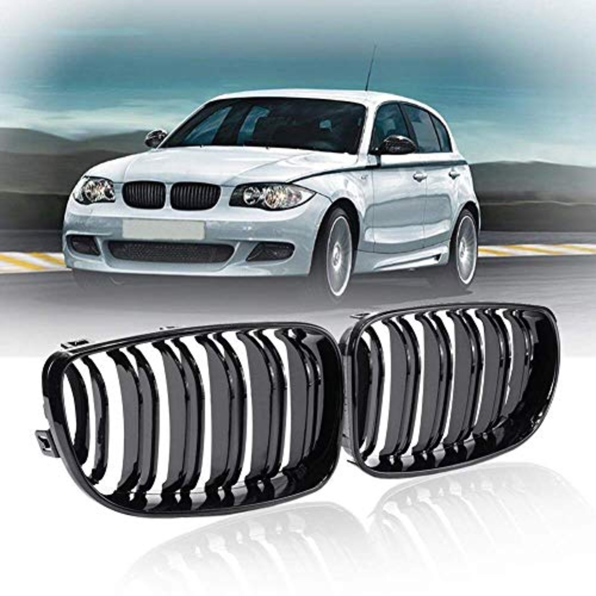 RRP £38.78 E81 E82 E87 E88 LCI 2008-2011 Glossy Black Sport Kidney Front Grille Grills