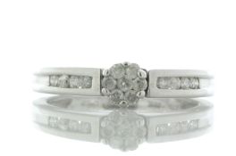 18ct White Gold Single Stone With Stone Set Shoulders Diamond Ring 0.40 Carats - Valued By AGI £1,