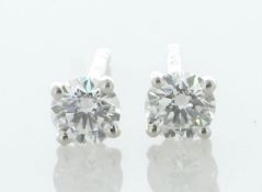 18ct White Gold Single Stone Diamond Stud Earring 0.30 Carats - Valued By AGI £1,875.00 - Two