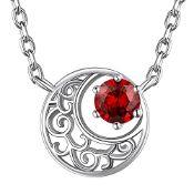 RRP £20.10 925 Sterling Silver Filigree Crescent Moon Necklace
