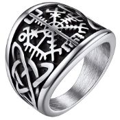 RRP £15.80 FaithHeart Stainless Steel Viking Ring Compass Jewellery