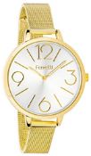 RRP £18.75 Ferretti Women's | Big Case and Thin Adjustable Gold Mesh Band Watch | FT16703