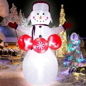 RRP £32.15 8 Feet Christmas Inflatable Decoration Red Gloves Joy