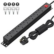 RRP £30.71 Extension Lead Surge Protection 7 Way Power Strip with Switch