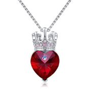 RRP £31.25 CDE Princess Crown Necklaces for Girls Women Heart