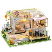 RRP £29.86 erhumama DIY Dollhouse Miniature Cat Coffee Shop 3D