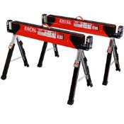RRP £103.84 Excel Portable Steel Saw Horse Twin Pack - Heavy-Duty