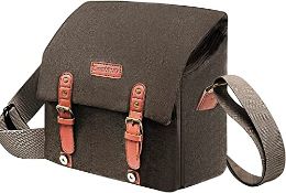 RRP £39.06 Cwatcun Compact Camera Bag Case Canvas Leather Trim Compatible for Nikon