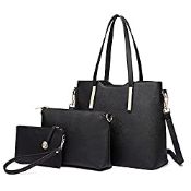 RRP £32.33 Miss Lulu Women Fashion Handbag Shoulder Bag Purse Faux Leather Tote 3 Piece