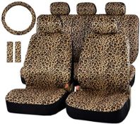 RRP £38.61 Leopard Cheetah Car Seat Covers Full Set Front & Rear