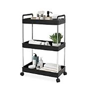RRP £16.74 BQKOZFIN 3-Tier Utility Slim Rolling Cart with Handle