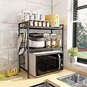 RRP £41.57 Mocosy 2 Tier Expandable Microwave Oven Rack Heavy
