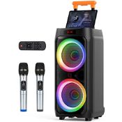 RRP £267.99 JYX Karaoke Machine with 2 Wireless Microphones for Adults