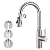 RRP £83.33 CREA High Arc Kitchen Sink Mixer Tap with Pull Out Spray