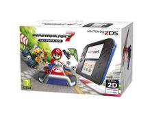 RRP £89.32 Nintendo Handheld Console - Black/Blue 2DS with Pre-installed Mario Kart 7