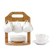 RRP £33.49 Optyuwah Espresso Cups with Saucers Set of 6