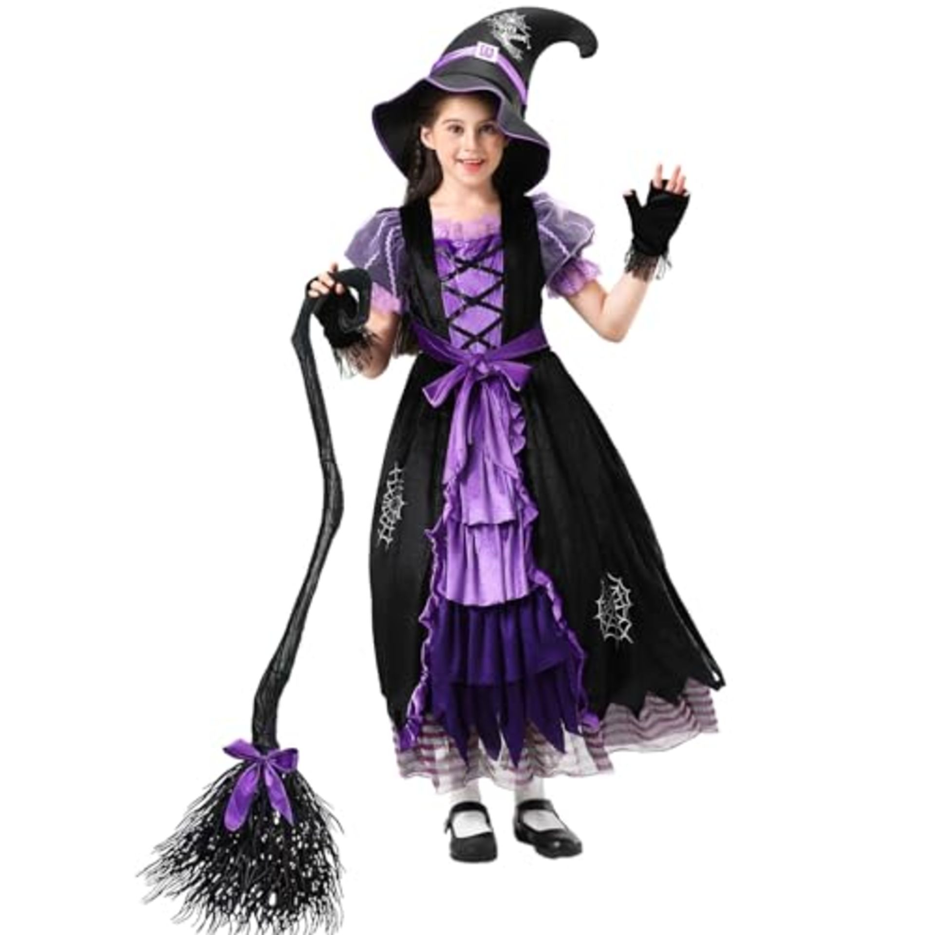 RRP £23.36 BIGLUFU Witch Costume Kids Halloween Costumes for Girls