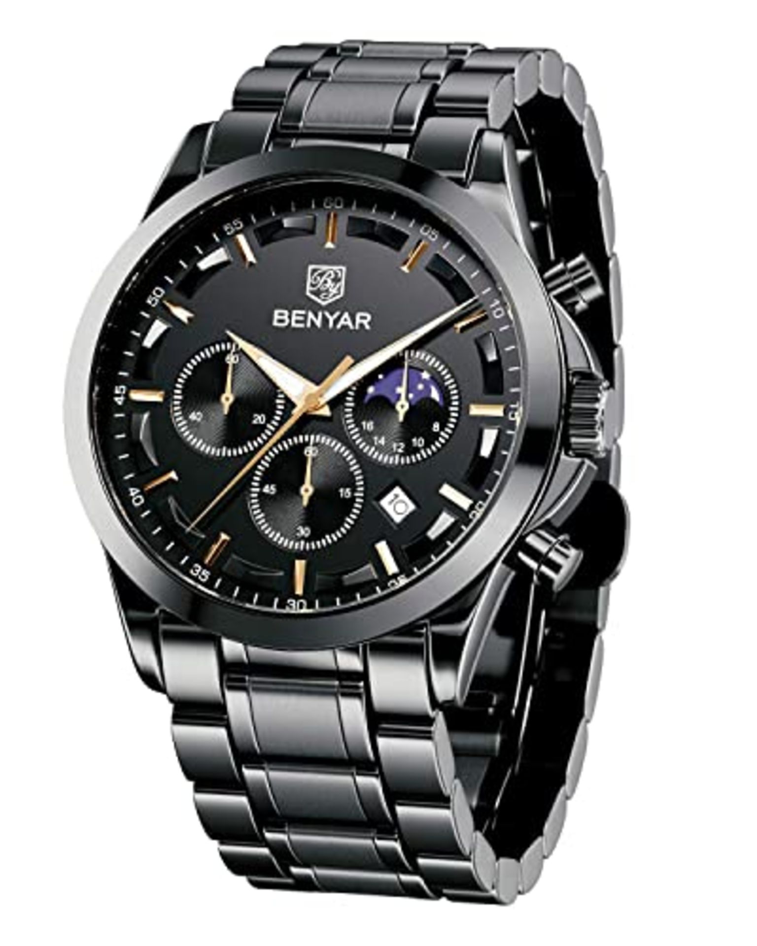 RRP £40.36 BENYAR Mens Watch Analog Quartz Movement Chronograph