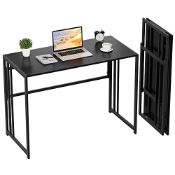 RRP £94.90 Ulifance Folding Computer Desk for Home Office No-Assembly Writing Desk (Black)