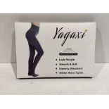 RRP £19.94 YAGAXI Fleece Lined Opaque Patterned Tights for Women