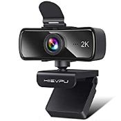 RRP £28.45 Hiievpu 2K Webcam with Microphone for PC & Laptop