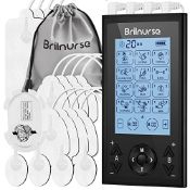 RRP £42.13 Brilnurse 4 Channels TENS Machine for Pain Relief with 16 Electrode Pads