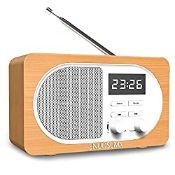RRP £13.28 Portable Bluetooth Speakers with Alarm Clock Radio Support USB/TF Card/AUX/Mic