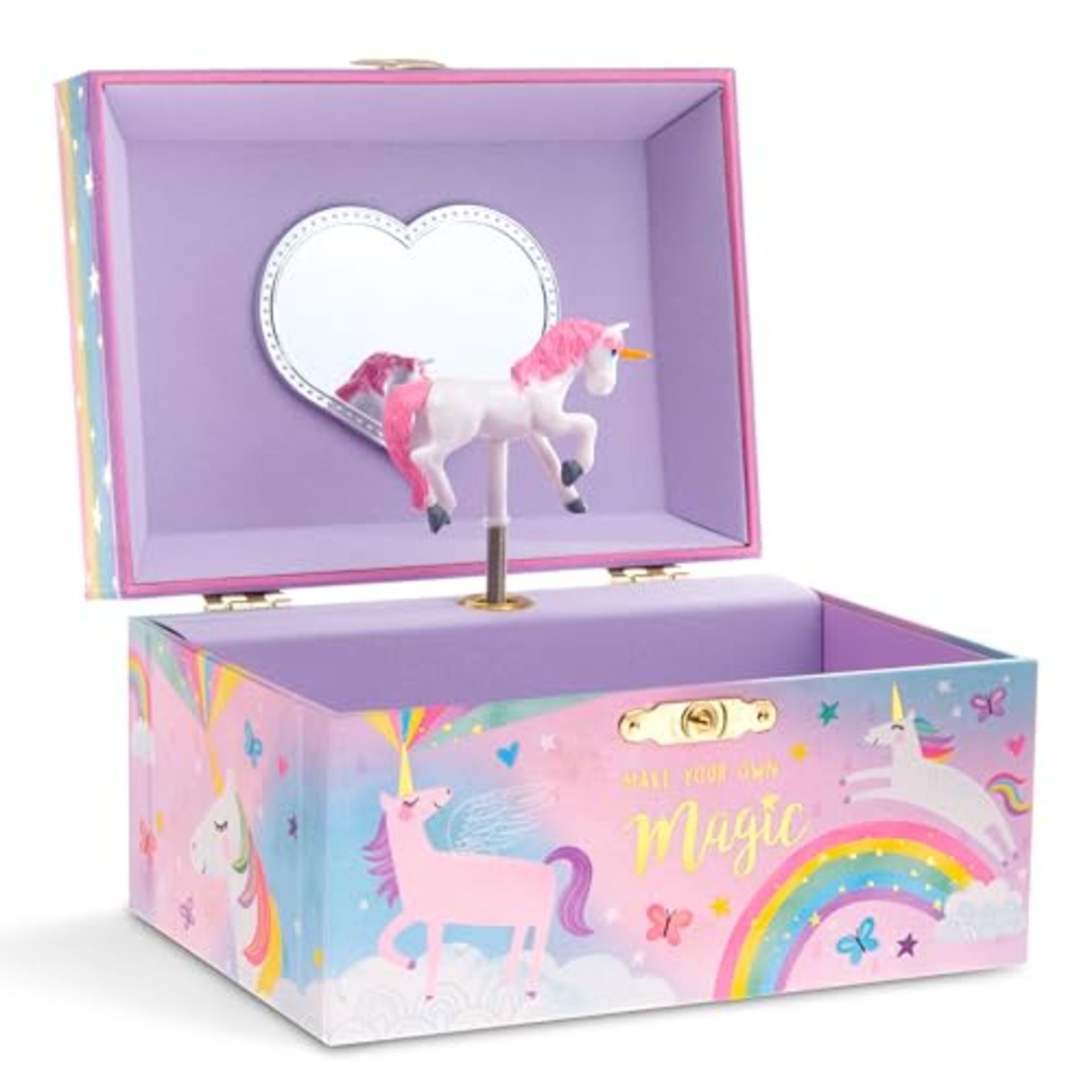 RRP £18.97 Jewelkeeper Girl's Musical Jewellery Storage Box with Spinning Unicorn