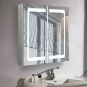 RRP £199.89 Janboe 600x700x130mm Illuminated Led Mirror Cabinet