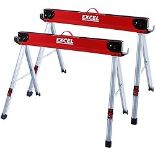 RRP £71.45 Excel Steel Sawhorse Heavy Duty Twin Pack 1178kg Capacity - High Grade Steel