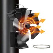 RRP £38.62 3-in-1 Stove Fan Log Burner Fan with Magnet