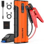 RRP £89.32 ASPERX 2500A Jump Starter Power Pack(Up to 10L Gas/7.3L Diesel)