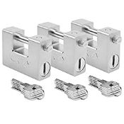 RRP £43.56 Kurtzy Heavy Duty 1kg Padlocks with 15 Keys (3 Pack)