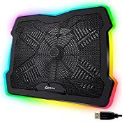 RRP £44.68 KLIM Ultimate + RGB Laptop Cooling Pad with LED Rim