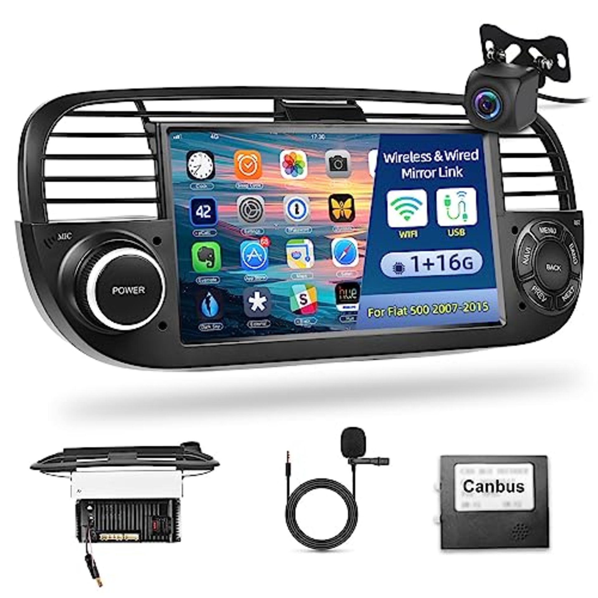 RRP £194.19 [1G+16G] Android Car Radio for Fiat 500 2007-2015