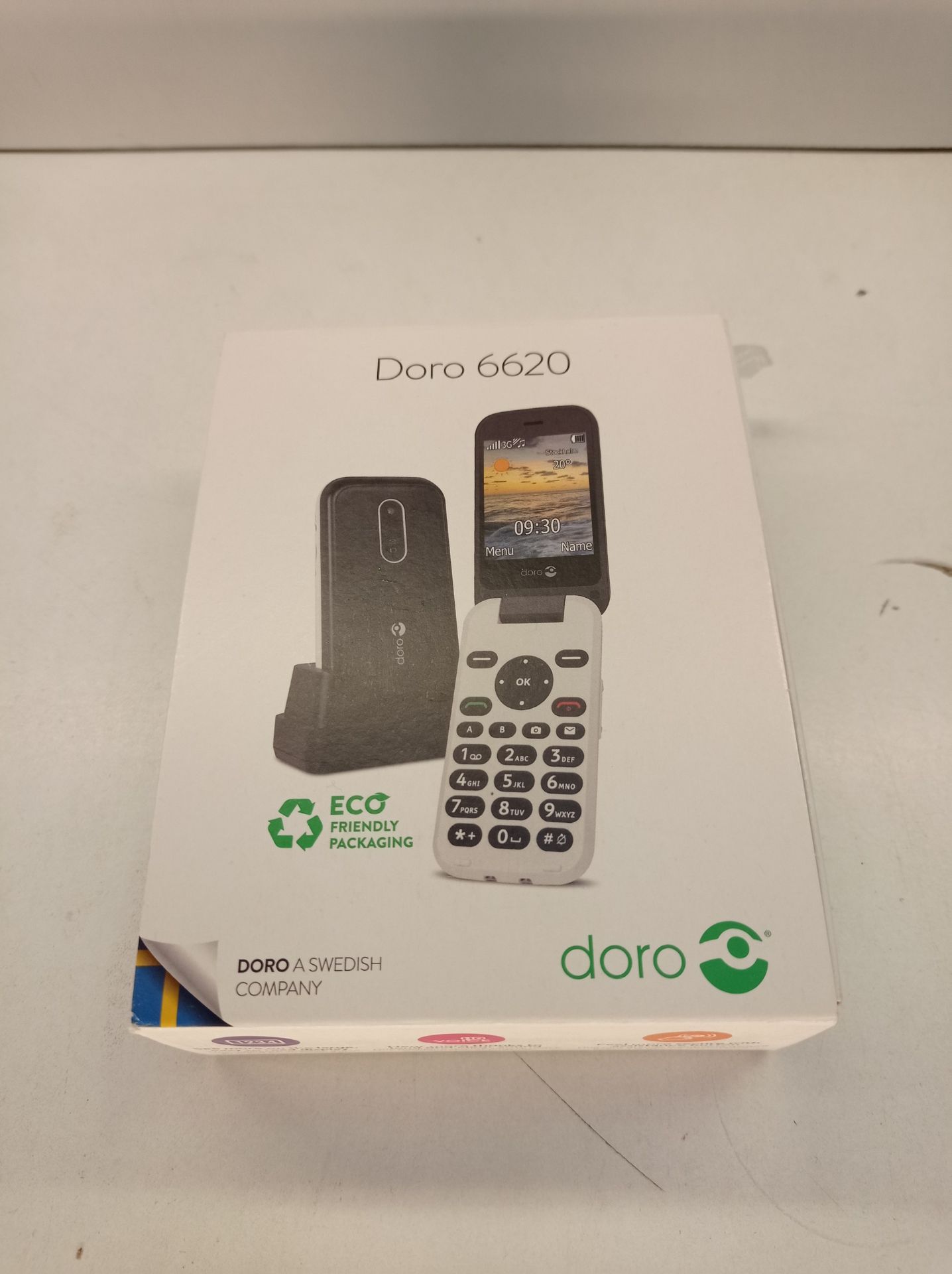 RRP £77.04 Doro 6620 Unlocked 3G Clamshell Big Button Mobile Phone - Image 2 of 2