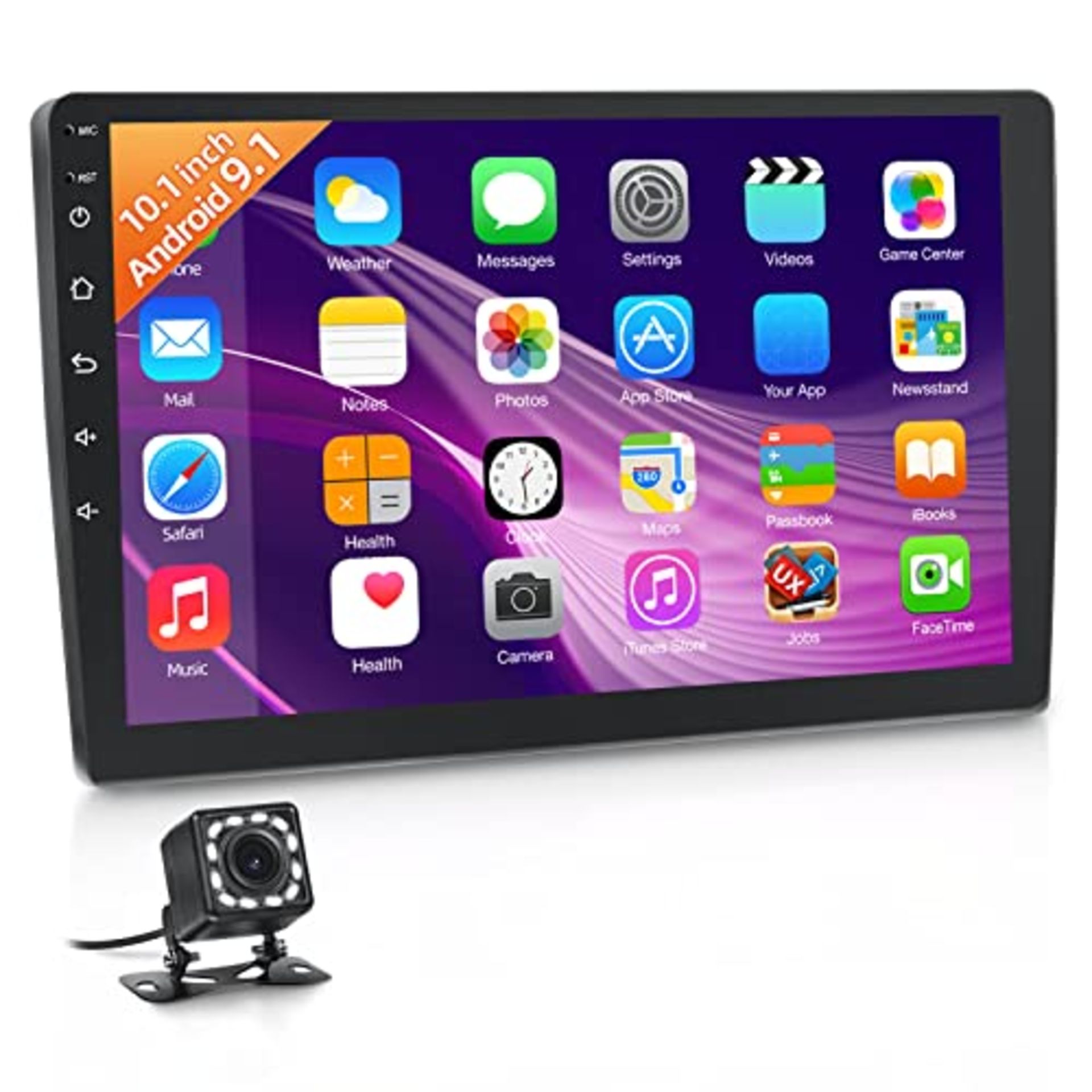 RRP £122.82 NHOPEEW 10.1 Inch Double Din Car Stereo HD Touch Screen