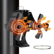 RRP £39.07 3-in-1 Magnetic Stove Fan Log Burner Fan 8 Blades Double Motors