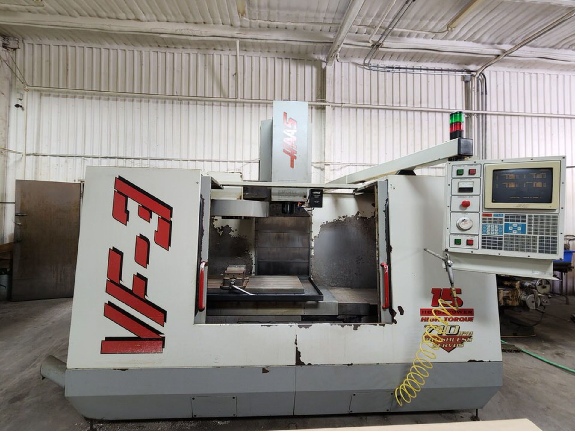 1996 Haas VF3 Milling Machine 208/230V, 3PH, 50/60HZ, Full Load: 40A; Largest Load: 30A;