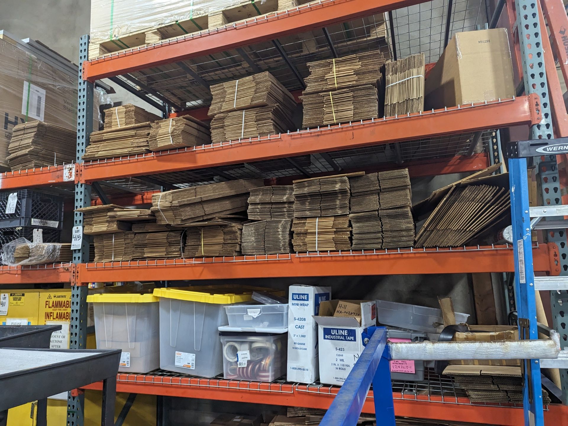 LOT TO INCLUDE: (2) SECTIONS OF PALLET RACKING 8' CROSSBEAMS, APPROX 16' UPRIGHTS, (1) SECTION - Image 6 of 8