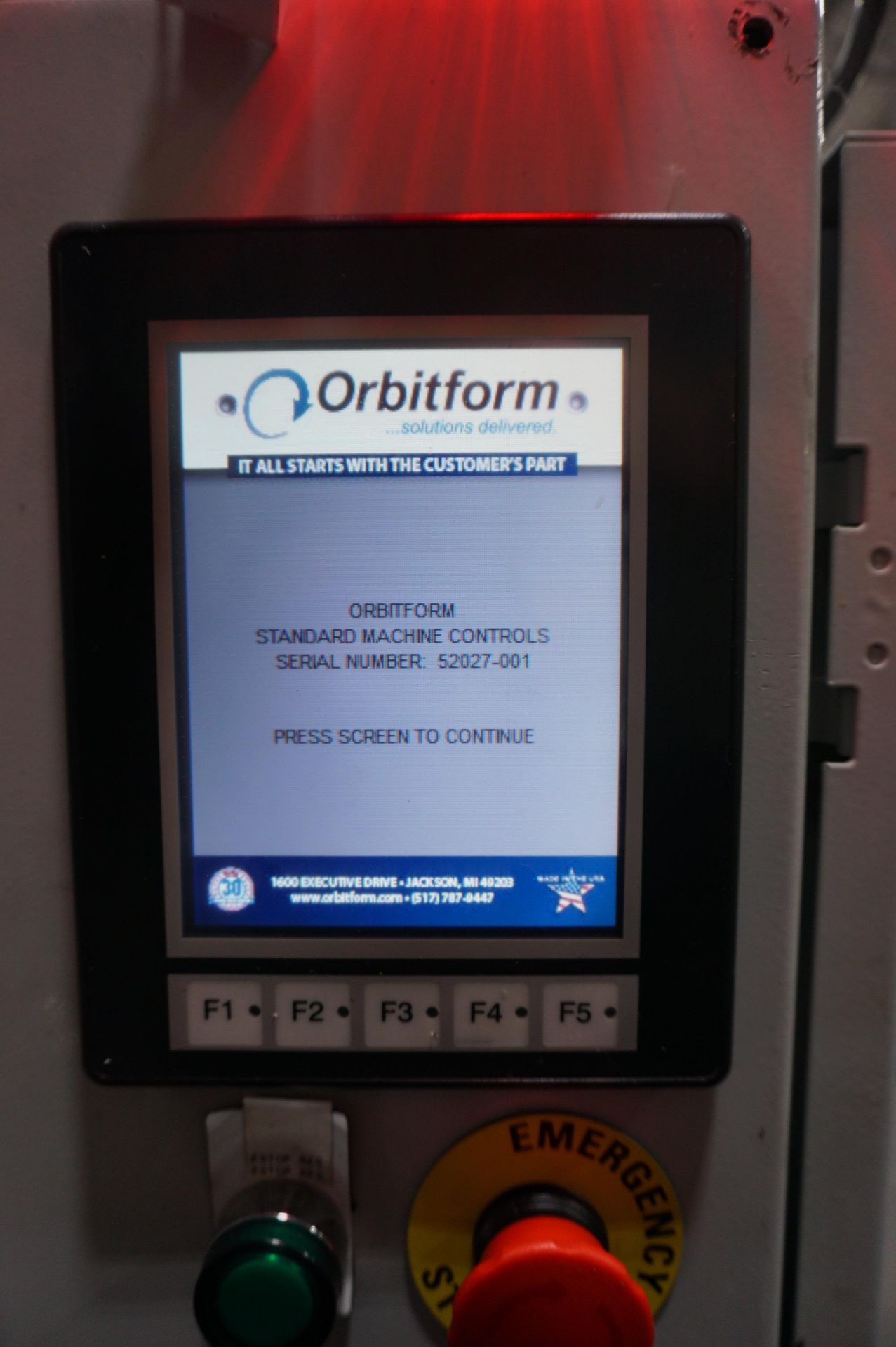 Orbitform Riveting Machine ORBITFORM B-500 ORBITAL RIVETING MACHINE WITH LCD CONTROL, S/N 52027 ...