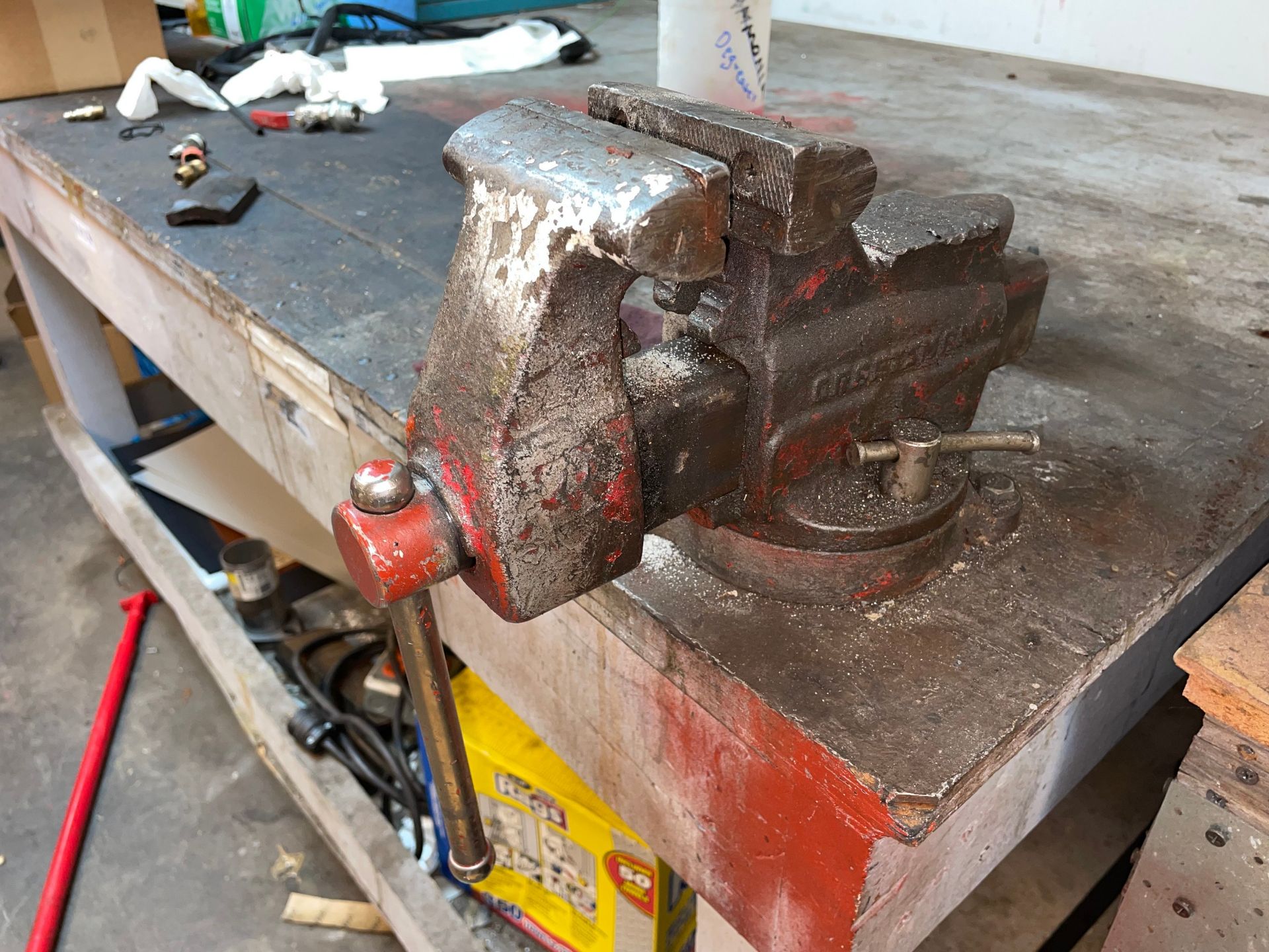 Wooden Work Bench on Casters - Image 3 of 3