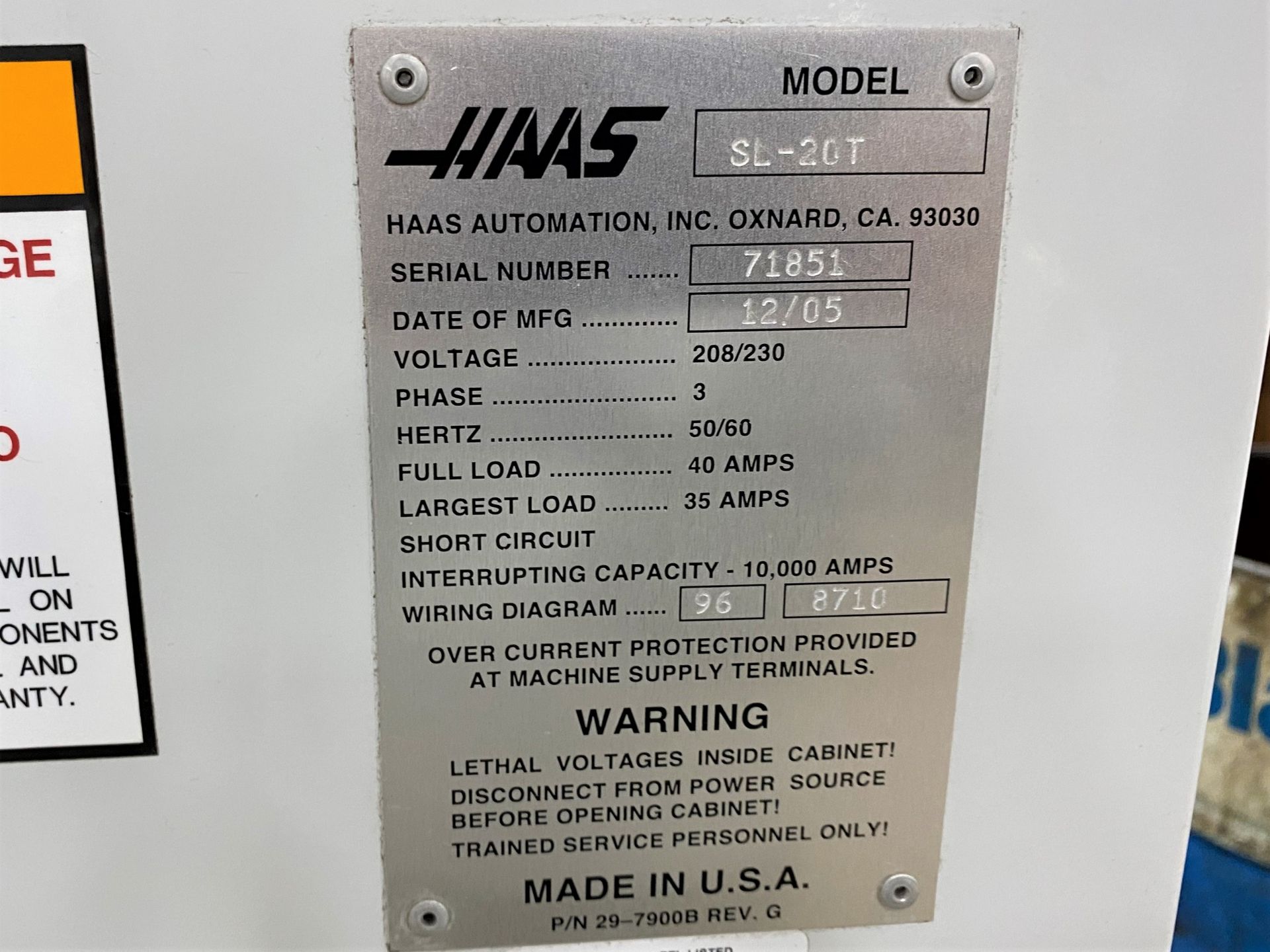 HAAS SL-20T CNC Lathe - Image 12 of 13