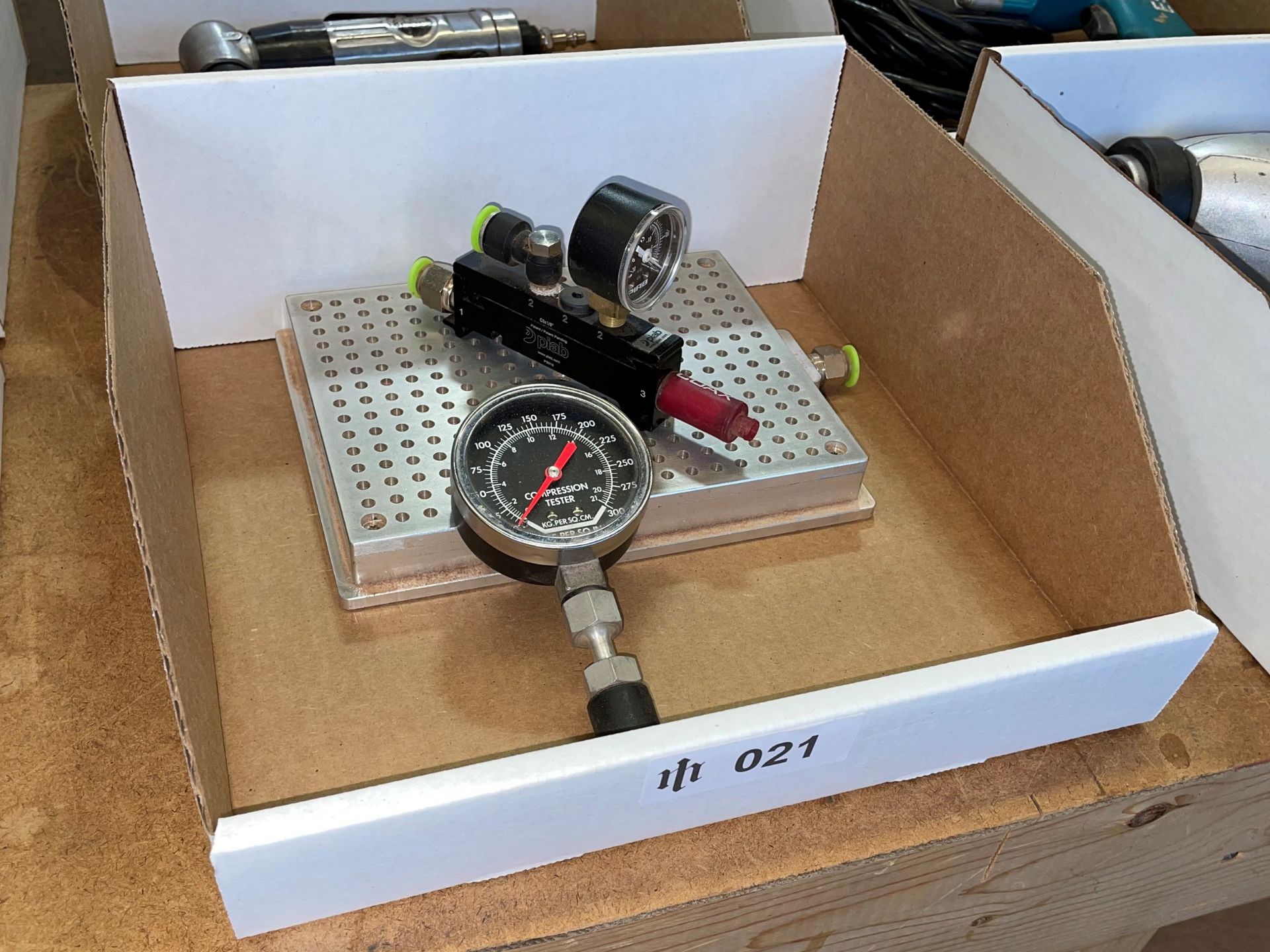 Air Table with Piab Vacuum Gage and Compression Tester Gage